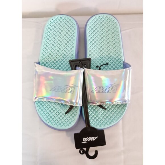 Avia Kids Girls Shimmer Slide Sandals Size 3 NWT Slip-On Lightweight - Picture 1 of 2